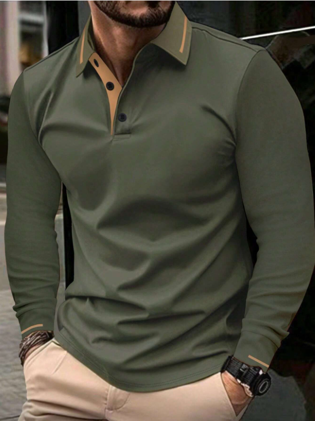 Camisa manga larga tipo polo