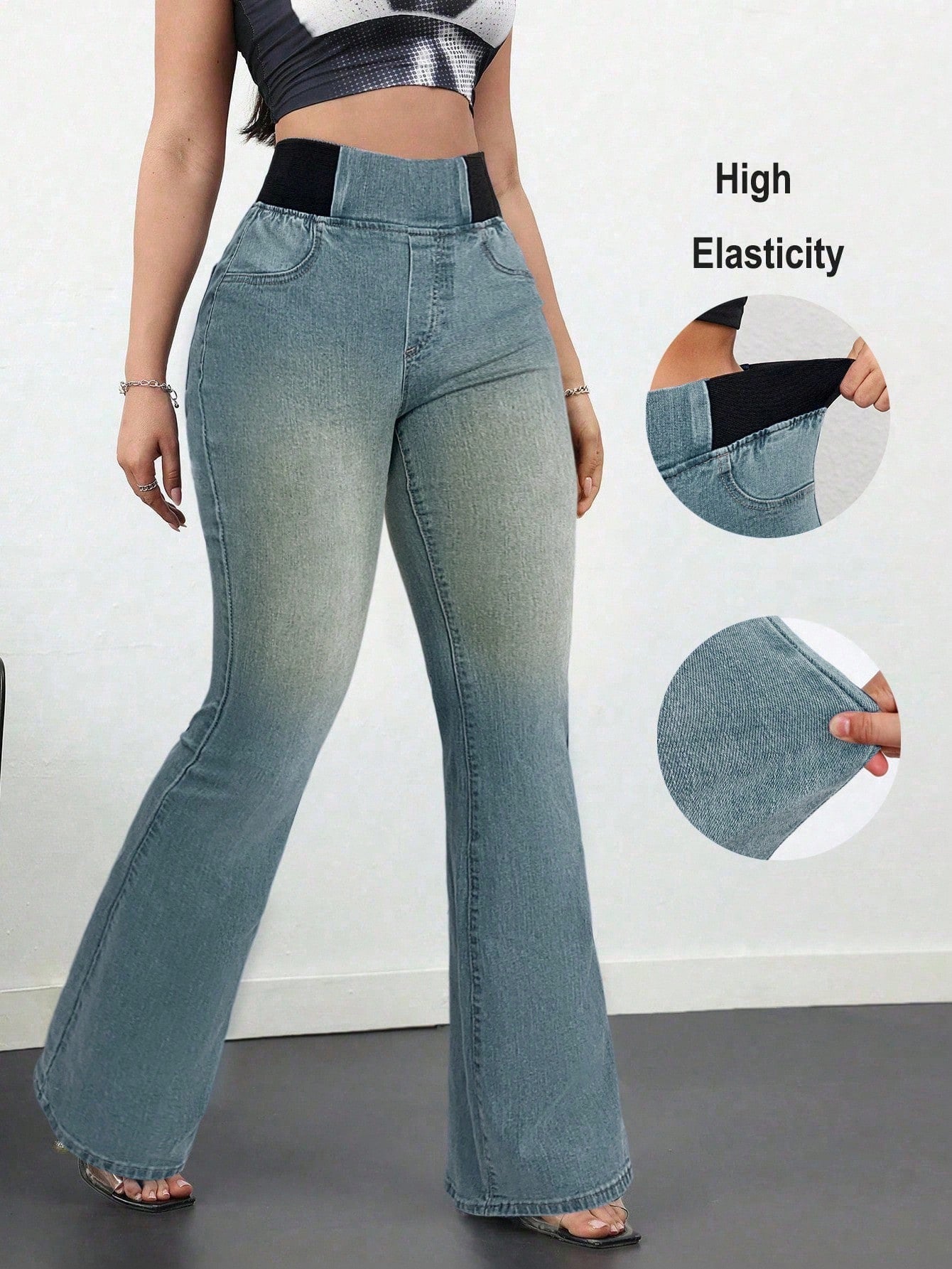 Jeans bota ancha mujer